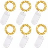 Ensemble de 6 lumières, 2 mètres de long, fonctionne sur piles, lumière blanc chaud