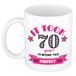 Bellatio Decorations Verjaardag cadeau mok 70 jaar - roze - grappig - 300 ml - keramiek