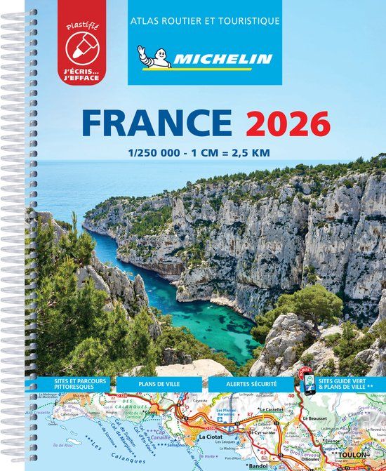 Atlas Michelin France 2026 - Tourist & Motoring Atlas Laminated Spiral