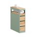 SoBuy meuble de salle de bain à roulettes, meuble de salle de bain étroit à 3 tiroirs, commode compacte, meuble mobile pour petites salles de bain, toilettes et cuisines, modèle BZR54-II-GR