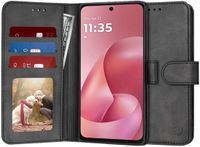 Techsuit Diary Book Wallet Case for Motorola Moto G67 Power/G57 Power - Black