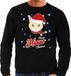 Bellatio Decorations Shoppartners Bv Foute Kersttrui - sweater - Merry Miauw Christmas - kat / poes - zwart - voor heren - kerstkleding - dieren thema XL