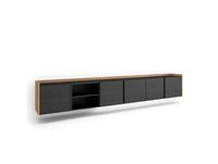Meuble TV effet bois noir et chêne 309x35x50cm suspendu
