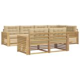 vidaXL Ensemble de canapés d'extérieur 7 pc Blanc et Beige Polyester