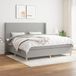 Maison Exclusive - Sommier à lattes de lit avec matelas Gris clair 200x200cm Tissu