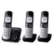 Panasonic KX-TG6863 DECT Phone - Black/Silver - 3 Handsets