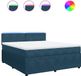 vidaXL Boxspring met matras fluweel blauw 180x200 cm