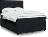 vidaXL Boxspring met matras fluweel zwart 140x190 cm