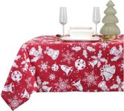Unique Living Tafelkleed Kerst Rood Polyester 150 x 250 cm - Set van 2 stuks
