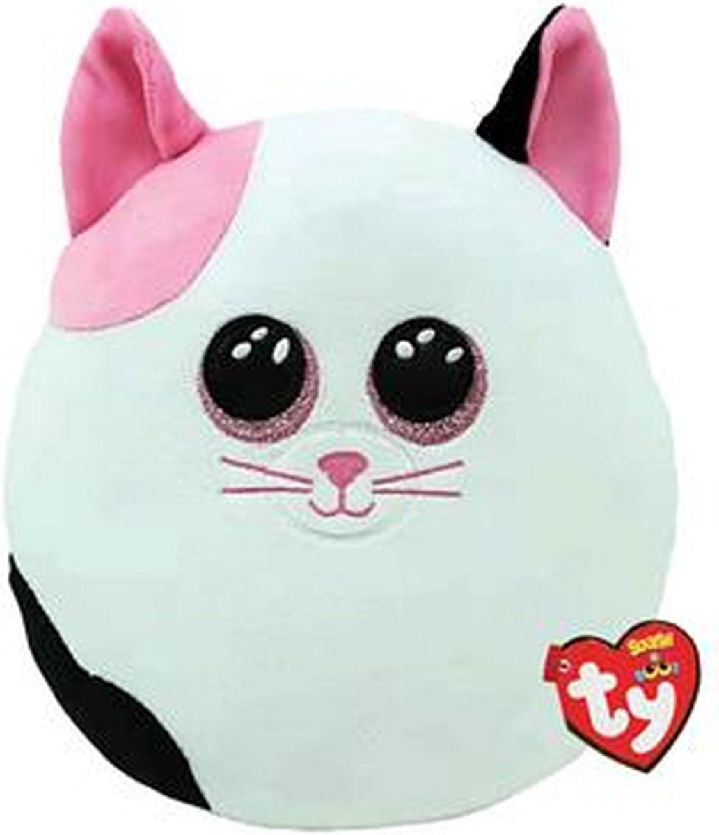 TY Squish a Boo Muffin Cat - 20cm - Zwart/Wit/Roze - Pluche - 2023