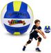 Lean toys Ballon de volley-ball d'entraînement rebondissant jaune blanc bleu 22cm Taille 5