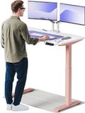 Desktronic HomeOne Zit-sta Bureau Elektrisch In Hoogte Verstelbaar, 120x60 cm Roze/Wit