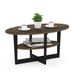 Furinno JAYA Ovale salontafel, bijzettafel, Columbia walnoot/zwart