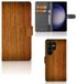 B2Ctelecom Samsung Galaxy S23 Ultra Book Style Case Donker Hout