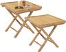 Mega Collections Bijzettafel of tuin tafel Zanzibar - 2x - Bamboe hout - lichtbruin - 40 x 40 x 40 cm - binnen / buiten
