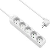 Allteq - Stekkerdoos met penaarde - 5-voudig - 3 meter - Wit