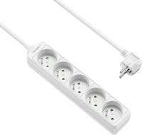 Allteq - Stekkerdoos met penaarde - 5-voudig - 3 meter - Wit