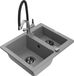 Mexen Carlos évier en granit 1,5 cuves avec robinet de cuisine Duo, gris