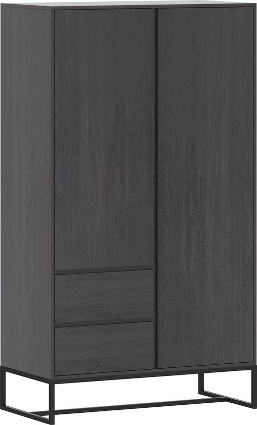 Born Lucky Kledingkast Toscane Zwart Hout/Metaal