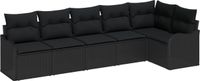 vidaXL Tuinbank Set Zwart Poly Rattan