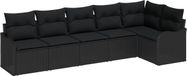 vidaXL Banc de jardin noir poly rotin