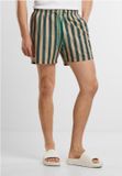 Urban Classics Striped Seersucker Zwemshorts Heren S Groen/Beige