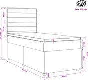 vidaXL LED Boxspringbed met Matras Zwart 90 x 200 cm Stof