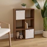 5Five Boekenrek - 6 Vakken - 68x32x101cm - Bruin