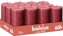 Bolsius - Rustieke Kaars - Rood - 12 stuks - 13 cm - 60 branduren