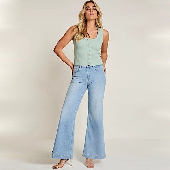 Para Mi Jeans Scotty Regular Fit Vrouwen M (40) Blauw Katoen
