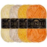 JubileeYarn Chenille Garen - Worsted Gewicht - 100g/Skein - Tinten Geel - 4 strengen