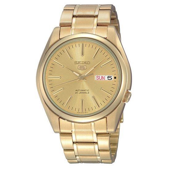 Seiko 5 SNKL48K1 Heren Horloge - 37 mm - Goudkleurig - Automatisch