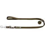 Hunter Verstelbare Looplijn Leder Olijfgroen - Hondenriem - 200x1.6 cm