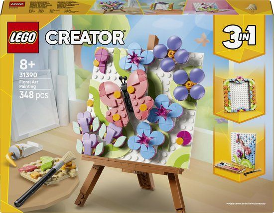 LEGO Creator 3in1 Bloemenschilderij Speelgoed - Bouwpakket voor Kinderen - Verandert in Fotolijst of Schets van Flamingo - Kinderkamer Decoratie - Cadeau voor Meisjes en Jongens Vanaf 8 Jaar - 31390