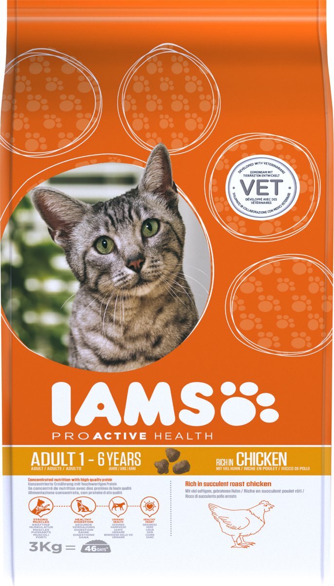 Iams Cat Adult - Chicken - Kattenvoer - 3 kg