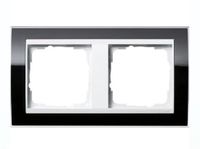 Gira Event Clear Afdekraam 2-voudig - Zwart Glanzend / Zuiver Wit - Systeem 55 - 0212733