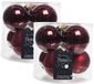 Decoris Kerstballen - 12x stuks - donkerrood - glas - 8 cm