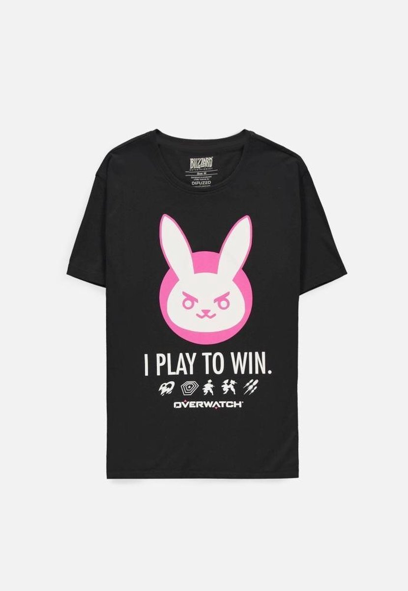 Difuzed Overwatch Heren Tshirt -XL- D.Va I Play To Win Zwart