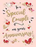 Piccadilly Greetings Group Ltd Speciaal paar op je trouwverjaardagskaart - harten - 17,8 x 15,5 cm, beige