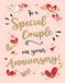 Piccadilly Greetings Group Ltd Speciaal paar op je trouwverjaardagskaart - harten - 17,8 x 15,5 cm, beige