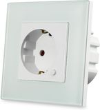 V-tac VT-5134 EU WIFI WALL SOCKET (WHITE GLASS) - Compatible with Amazon Alexa and Google Home