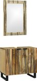 vidaXL Badkamerkast set Naturel Massief Mango Hout