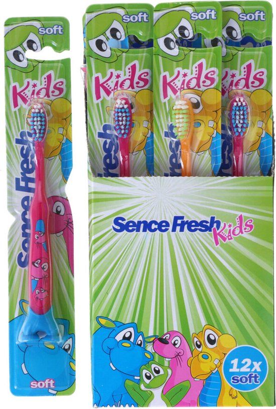 Sence 12x Tandenborstels Fresh Kids Soft - Voordeelverpakking 12 stuks