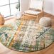 Safavieh Madison-collectie groen en oranje laagpolig tapijt 82 x 152 cm