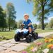 SANMINE HABITAT Quad Électrique Pour Enfants 6v Avec Marche Avant Et Arrière, Musique, Phares Led, Blanc