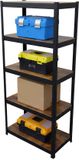 Merkloos Relaxdays Stellingkast - 180x60x30 cm - 500 kg - Steeksysteem - Industrieel - Zwart/Bruin