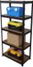 Merkloos Relaxdays Stellingkast - 180x60x30 cm - 500 kg - Steeksysteem - Industrieel - Zwart/Bruin