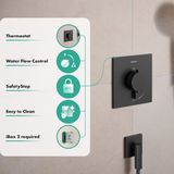 Hansgrohe Ecostat Comfort E - Thermostatische inbouwkraan, geborsteld zwart chroom