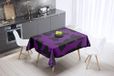Bonamaison Tafelkleed, Anti-Mold, Sneldrogend, Waterdicht, 100% Polyester Tafellaken, Paars, zwart, 140 x 140 Cm