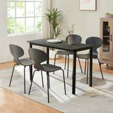 en.casa Eetkamerstoelen Kil set van 4 zwart